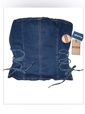 Women's Dark Blue Denim Tube Top size large